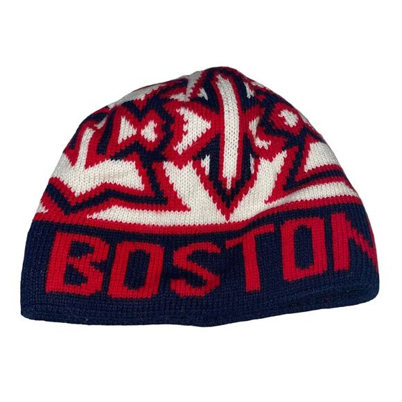 Boston Blue Beanie Hat USA Strong Skull Cap Knit MA Patriotic Toboggan Lot of 2 - Picture 6 of 10